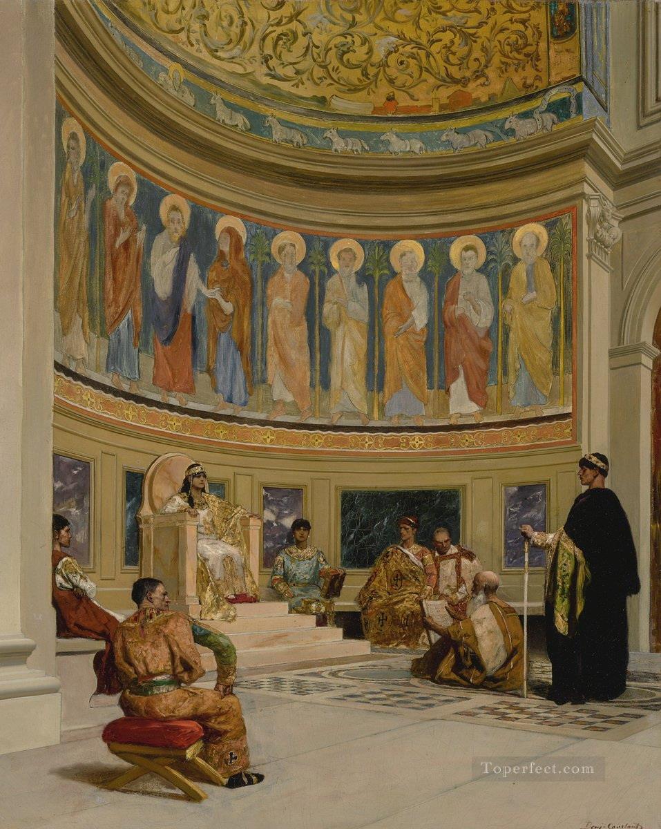 San Juan Crisóstomo Arzobispo de Constantinopla Exiliado por la Emperatriz Eudoxia Jean Joseph Benjamin Constant Orientalista Pintura al óleo